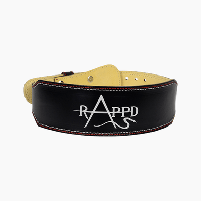 Rappd 4" Leather Weightlifting Belt Pro Series Black