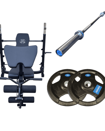 My Gym Bench Press, Barbell & Plates Package