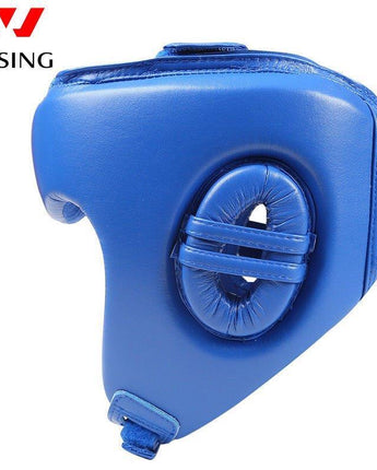 WESING AIBA APPROVED LEATHER  HEAD GUARD[Large Blue]