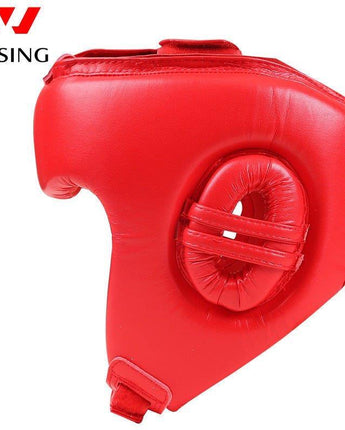 WESING AIBA APPROVED LEATHER  HEAD GUARD[Medium Red]