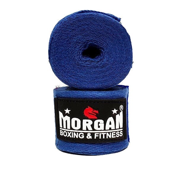 MORGAN COTTON BOXING HAND WRAPS 180inch - 4m long (PAIR)[Blue]