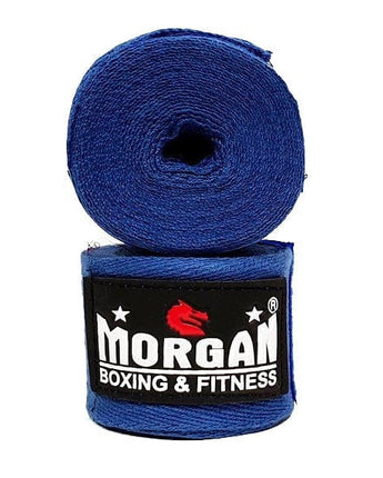 MORGAN COTTON BOXING HAND WRAPS 180inch - 4m long (PAIR)[Blue]