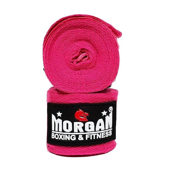 MORGAN COTTON BOXING HAND WRAPS 180inch - 4m long (PAIR)[Pink]