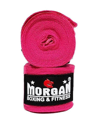 MORGAN COTTON BOXING HAND WRAPS 180inch - 4m long (PAIR)[Pink]