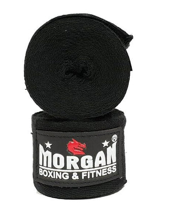 MORGAN COTTON BOXING HAND WRAPS 180inch - 4m long (PAIR)[Red]