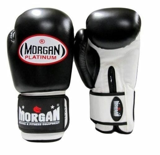 MORGAN V2 PLATINUM LEATHER  SPARRING GLOVES [Black 16oz]