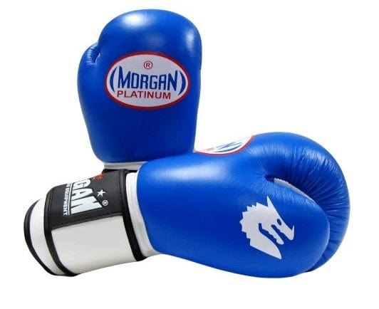 MORGAN V2 PLATINUM LEATHER  SPARRING GLOVES[Blue 12oz]