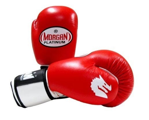 MORGAN V2 PLATINUM LEATHER  SPARRING GLOVES[Red 12oz]