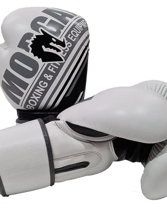 MORGAN AVENTUS LEATHER BOXING GLOVES (10OZ - 16OZ) [White/Black 10oz]