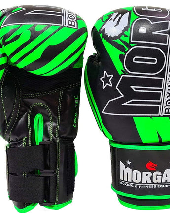 MORGAN BKK READY BOXING & MUAY THAI GLOVES  [12oz  Fluro Green]