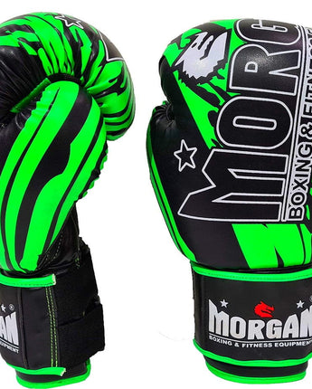 MORGAN BKK READY BOXING & MUAY THAI GLOVES  [12oz  Fluro Green]