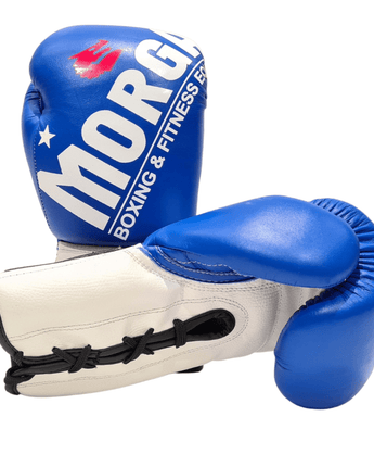 MORGAN V2 FIGHT NIGHT BOXING GLOVES (8OZ - 10OZ) [Blue/White 10oz]