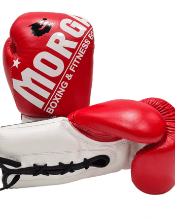 MORGAN V2 FIGHT NIGHT BOXING GLOVES (8OZ - 10OZ) [Red/White 10oz]