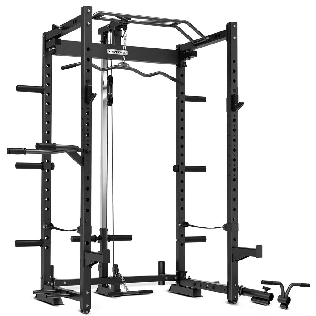 CORTEX PR4 Folding Power Rack with 100kg Olympic Tri-Grip Weight, Bar and Bench Set