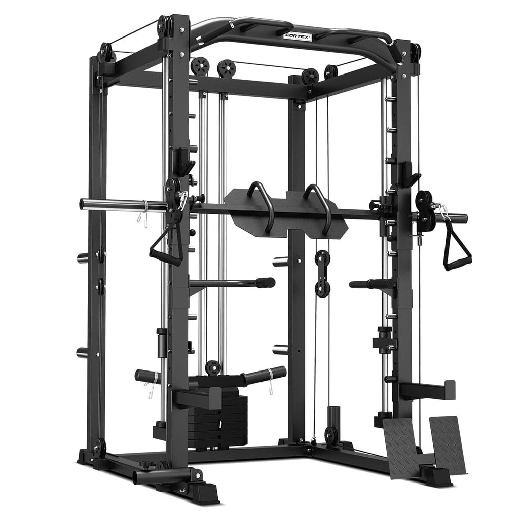 CORTEX SM20 Smith Station Ultimate Set with Olympic Bumper Weights, 48kg Revolock and Bench Set