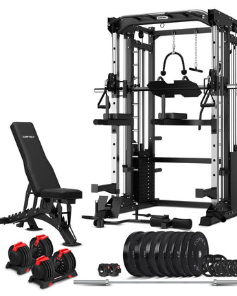 CORTEX SM-25 6-in-1 Power Rack with Smith & Cable Machine with 48kg Revolock V2 Adjustable Dumbbells + 130kg Pro Package