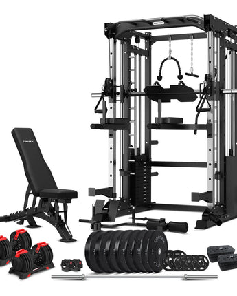 CORTEX SM-25 6-in-1 Power Rack with Smith & Cable Machine with 48kg Revolock V2 Adjustable Dumbbells + 130kg Ultimate Package