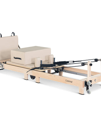 Lifespan Fitness Contour Folding Wooden Pilates Reformer Machine Set (Beige)