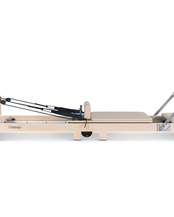 Lifespan Fitness Contour Folding Wooden Pilates Reformer Machine Set (Beige)