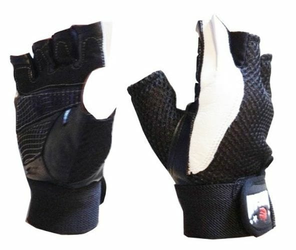 MORGAN LEATHER/MESH WEIGHT GLOVES[Large]