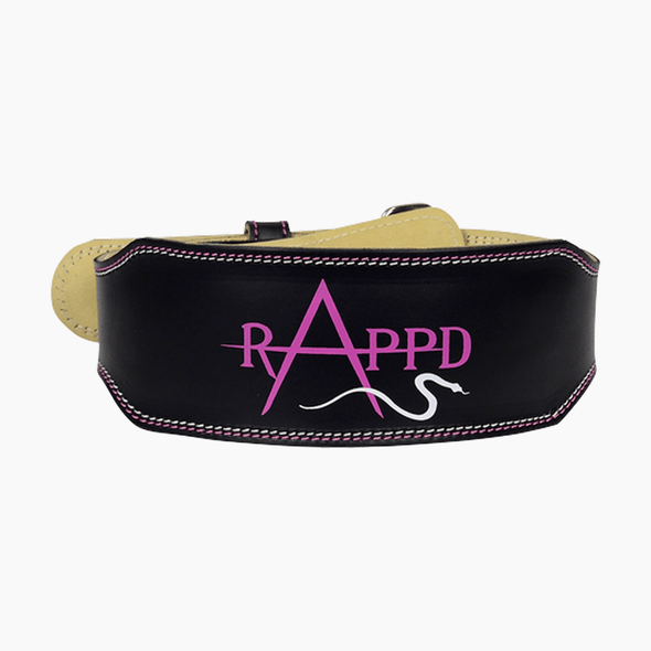 Rappd 4" Leather Weightlifting Belt Pro Series Pink