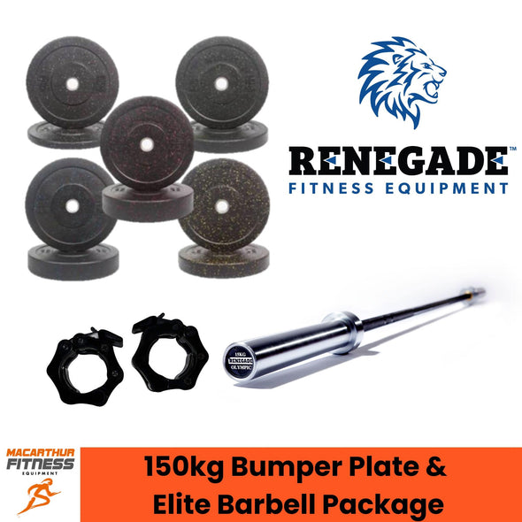 Renegade Elite Bumper Plate & Barbell Package